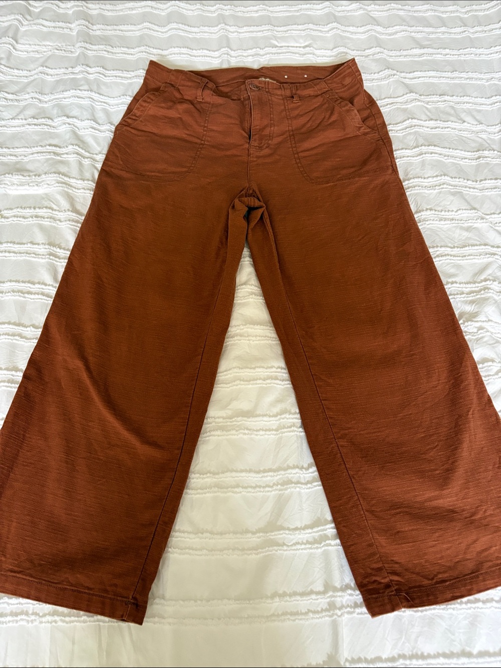 Style & Co. Women’s Wide-Leg Ankle-Length Pants in Rust Brown